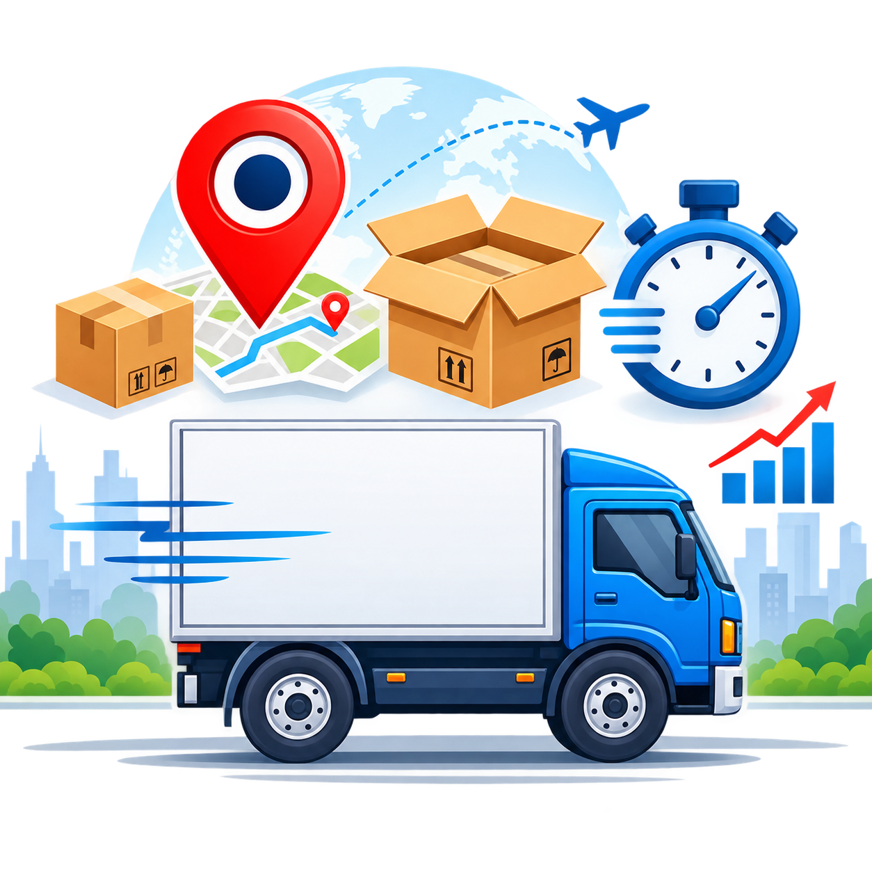 Sea freight and local transport logistics